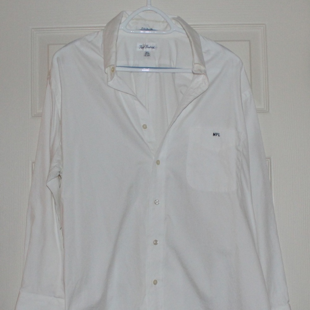 2 Men's Paul Fredrick Dress Shirts White 17-32